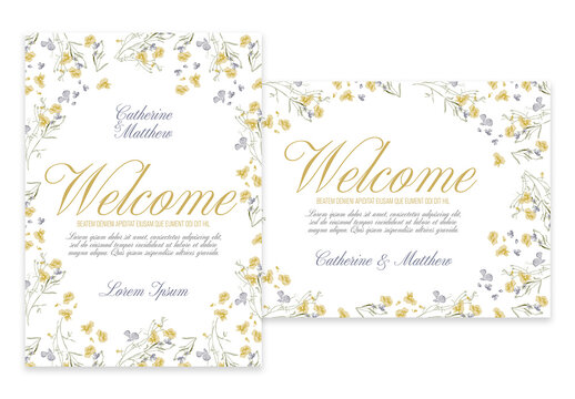 Elegant Floral Wedding Welcome Sign Template