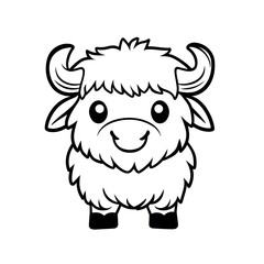 Cute Cartoon Yak Animal Illustration