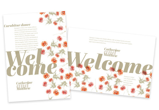 Modern Botanical Wedding Welcome Sign Template