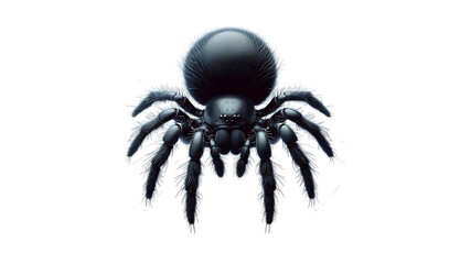 Obraz premium hairy eerie spider on its intricately woven web, set Halloween background, evoking an eerie and spooky ominous atmosphere Realistic closeup of a large.