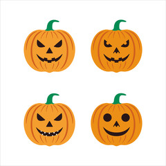 Orange pumpkin with smile design for Halloween holiday.eps icon set.eps