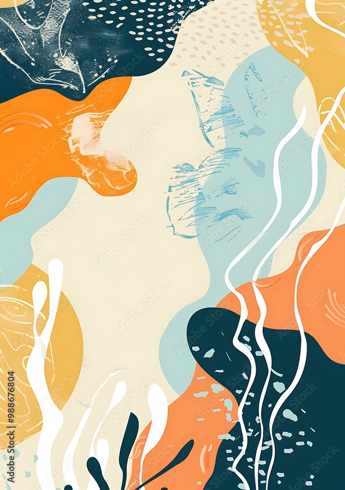 Poster abstract art background with colorful shapes