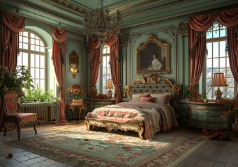A bedroom in the Rococo style
