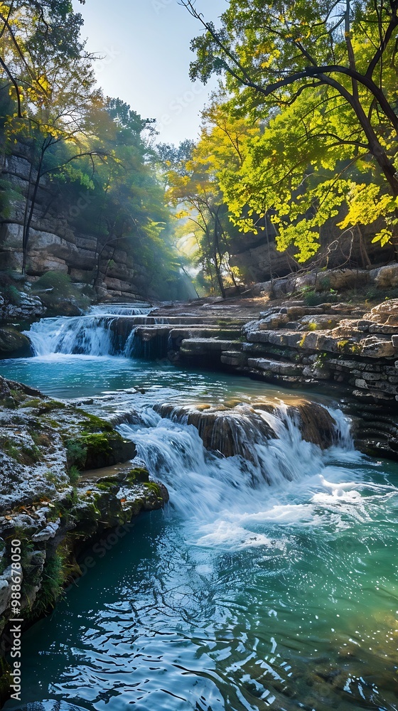 Canvas Prints Stunning View of Waterfall in Forest