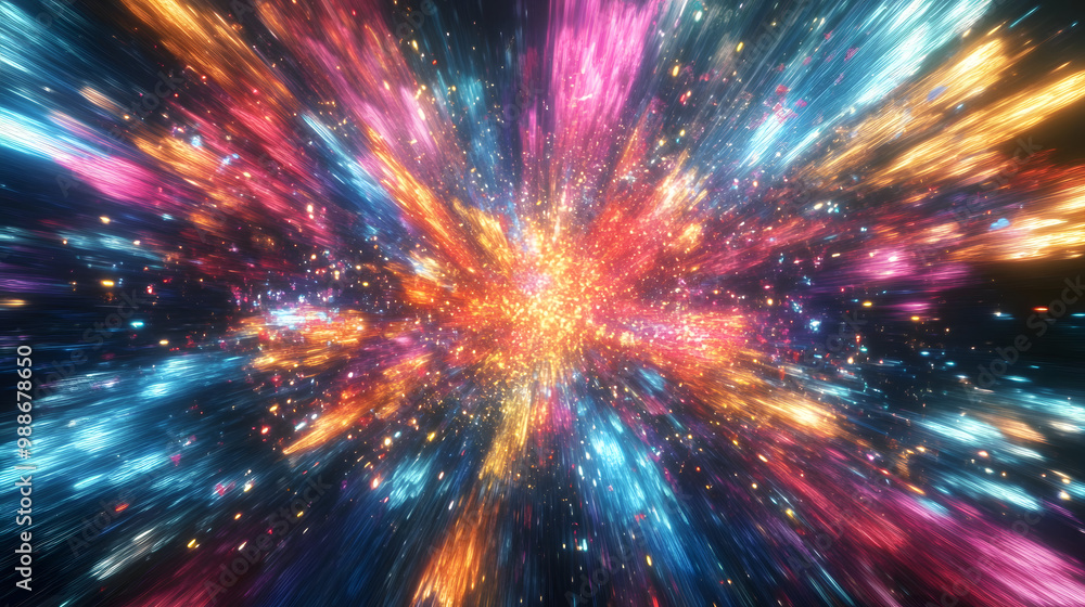 Poster a vibrant countdown to midnight unfolds through dynamic abstract visuals, culminating in a dazzling 