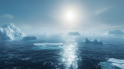 iceberg in the sea, The polar ice caps are melting