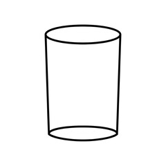 Drinking Water Icon. Outline Vector Glass Filled with Drinking Water with Water Drop Pictogram.