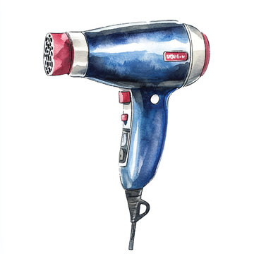 recommend clip art: Hair dryer watercolor clipart illustration isolate