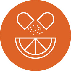 Vitamin c line circle icon