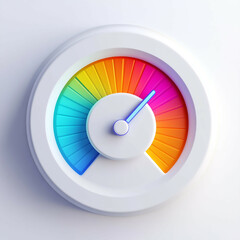3D Volume Meter Icon: Monitor Sound Levels Illustration Logo
