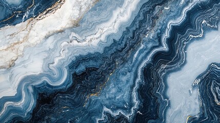 Striking Blue and White Marble Texture - Perfect for Sporty Interior Posters, Showcasing Contrasting Shades and Depth for a Dynamic Visual Statement