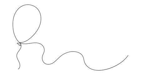 Balloon. Continuous line drawing.