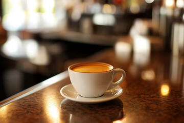 Fototapeta premium cup of coffee on the bar counter
