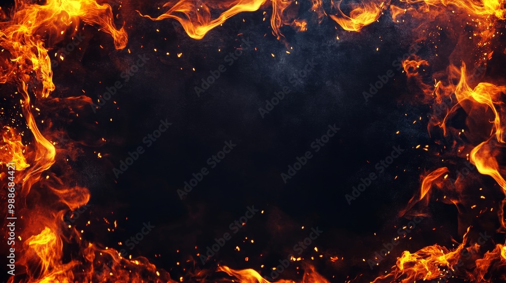 Poster a blank banner design with sparks on a sparkly background using stock images