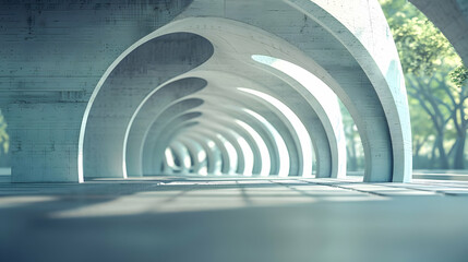 Modern Concrete Arches Architectural Design & Perspective