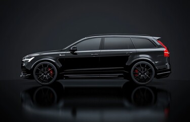 Black sporty vehicle with a copy space area for text or design.