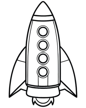 recommend clip art: Rocket with porthole vector silhouette
