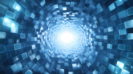 Obraz premium Data transmission in a technology tunnel