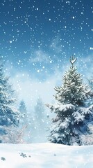 Fototapeta premium Winter Wonderland. Festive Christmas Snowfall concept