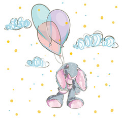 Cute little rabbit. Rabbit color sketch