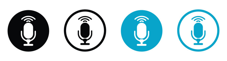 Voice control vector icon designs. Voice control icon