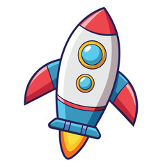 Rocket with porthole vector illustration 