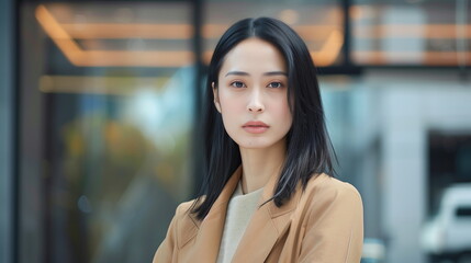 日本人の若い女性のファッションモデルのポートレート