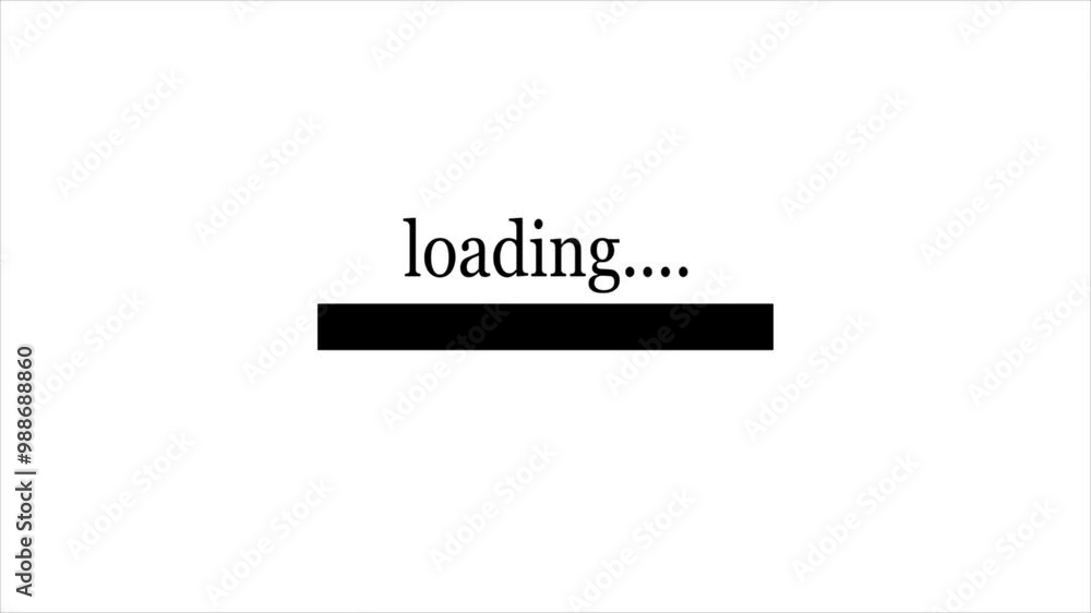 Poster loading bar animation video with white background.
