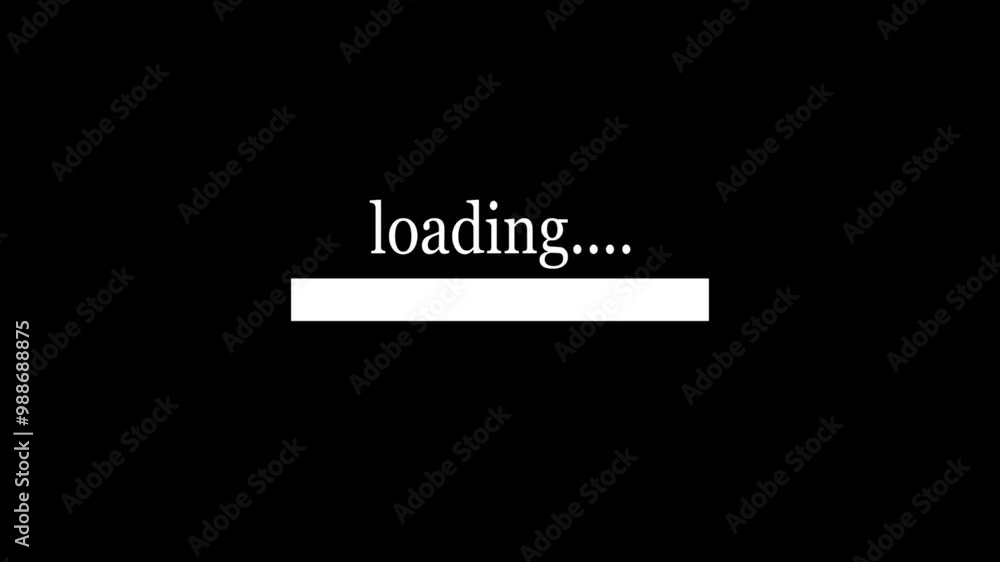 Poster loading bar animation video with white background.