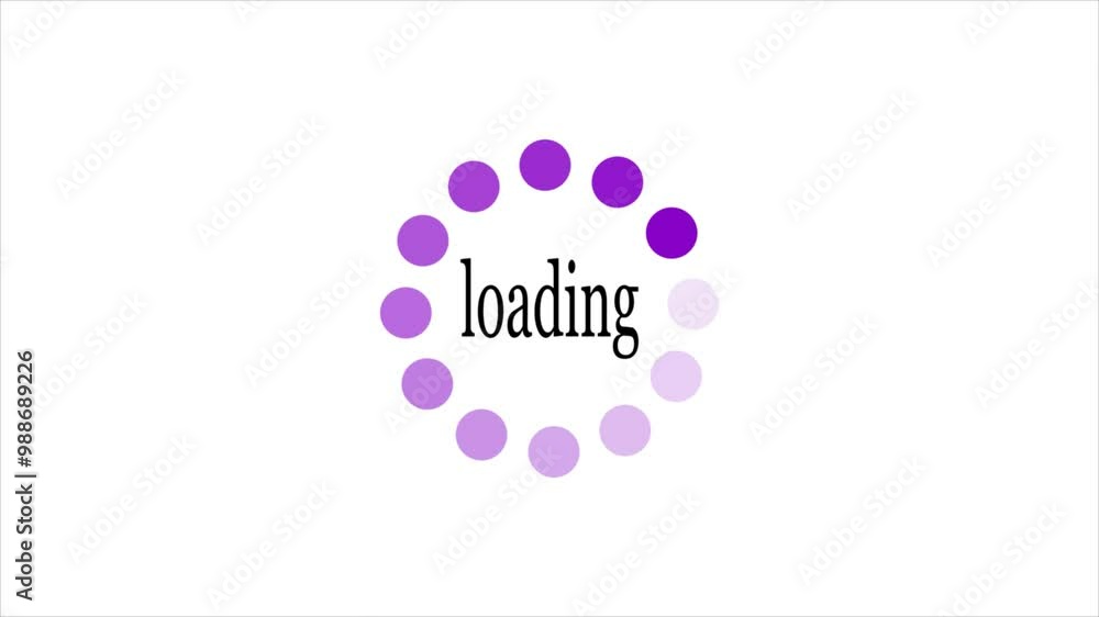 Poster circle dot loading animation with white background.