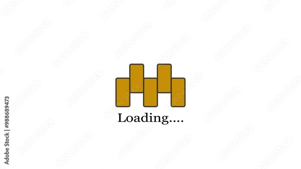 Poster loading animation video with white background.