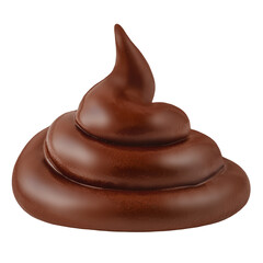 Swirl of chocolate cream isolated on white background. Melted chocolate spread. Twisted cocoa paste spreading