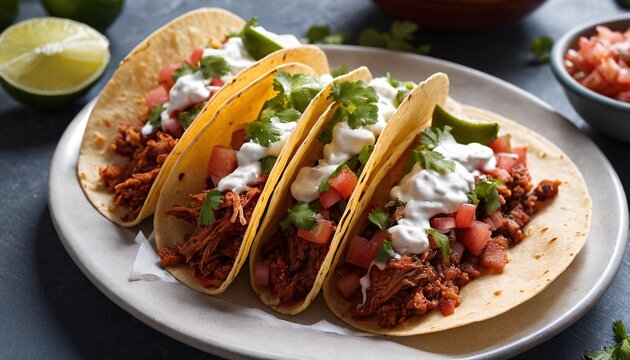 Fresh and tasty Mexican tacos de adobada to eat 