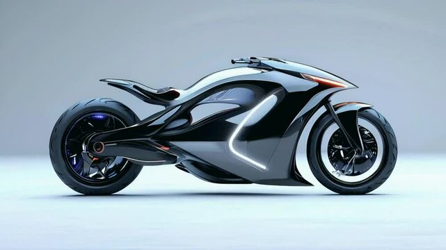 A futuristic motorcycle design showcasing sleek lines and innovative features.