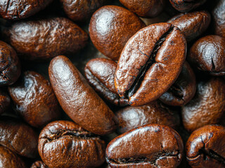 Coffee bean roasted background, Close-up of fresh roasted coffee bean, Wallpapers of  roasted coffee bean