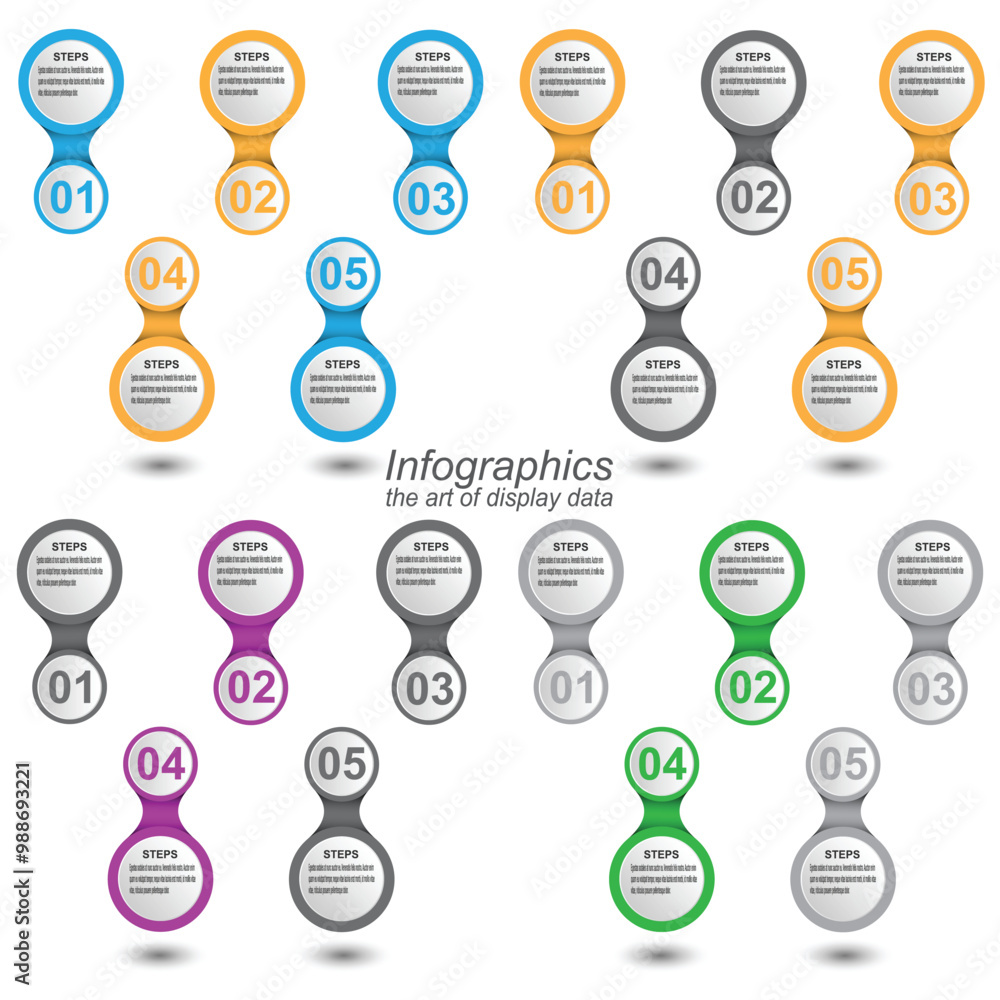 Poster collection infographic template for modern data visualization and ranking and statistics.