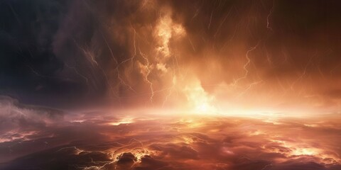 Fototapeta premium Electric Storm. Thunderstorm-themed concept