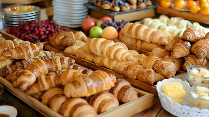 A Delightful Spread of Fresh Croissants for a Perfect Breakfast