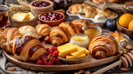 Freshly Baked Croissants with Butter