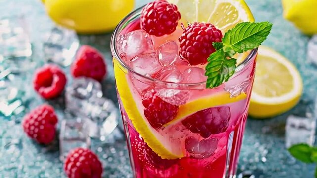 Refreshing Raspberry Lemonade with Mint 