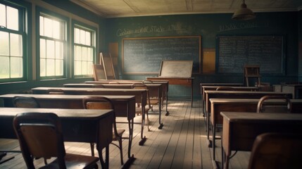 Empty Old Classroom