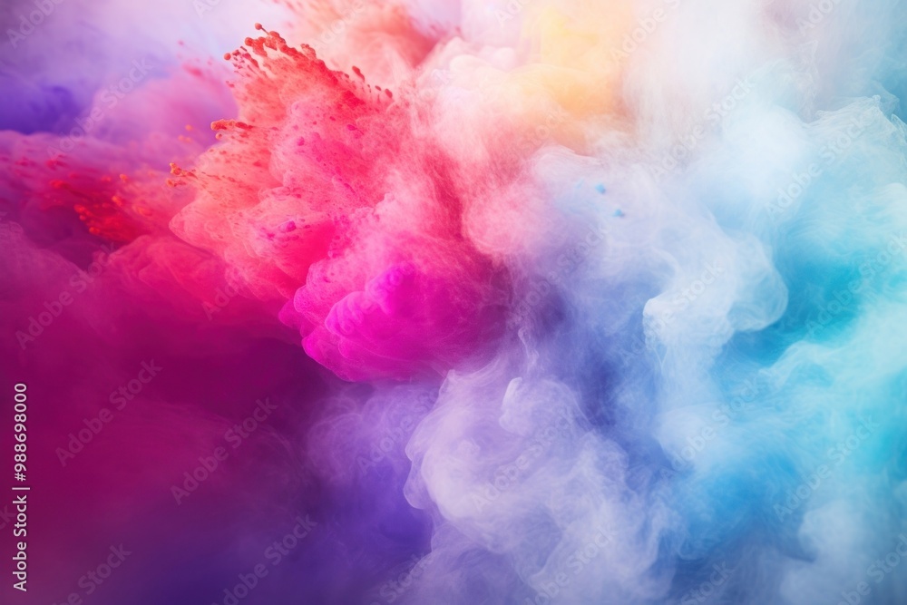 Sticker Radial Colored Powder background backgrounds purple smoke.