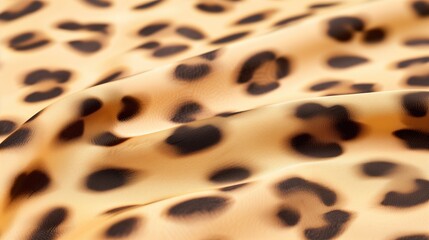 Obraz premium Close-up of Smooth Leopard Print Fabric Showing Details and Texture Background.