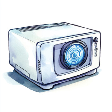 recommend clip art: Projector watercolor clipart illustration isolate