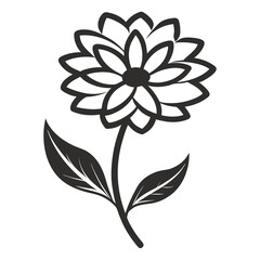 Flower Clipart Vector line art Silhouette illustration