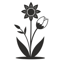 Spring Easter Flower Clipart Vector Illustration