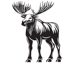 Fototapeta premium Moose silhouette, Moose illustration vector, American moose