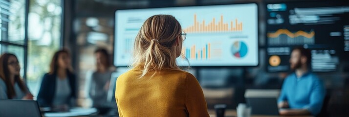 Digital Marketing Strategy Display, team collaboration in the background, emphasizing strategic planning and teamwork dynamics