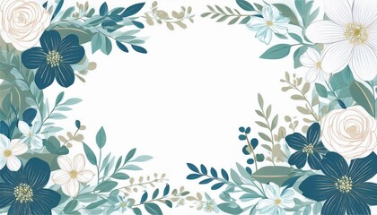 Invitation card floral design template