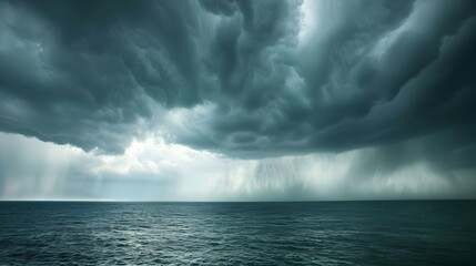 Dramatic Stormy Sky Over the Ocean